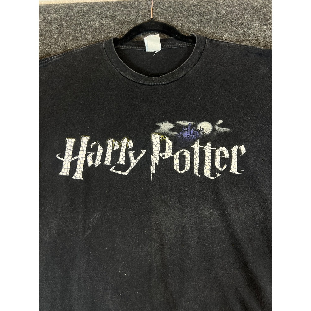 Vintage Harry Potter Warner Bros T-Shirt Black Mens Large OG Movie Promo Tee